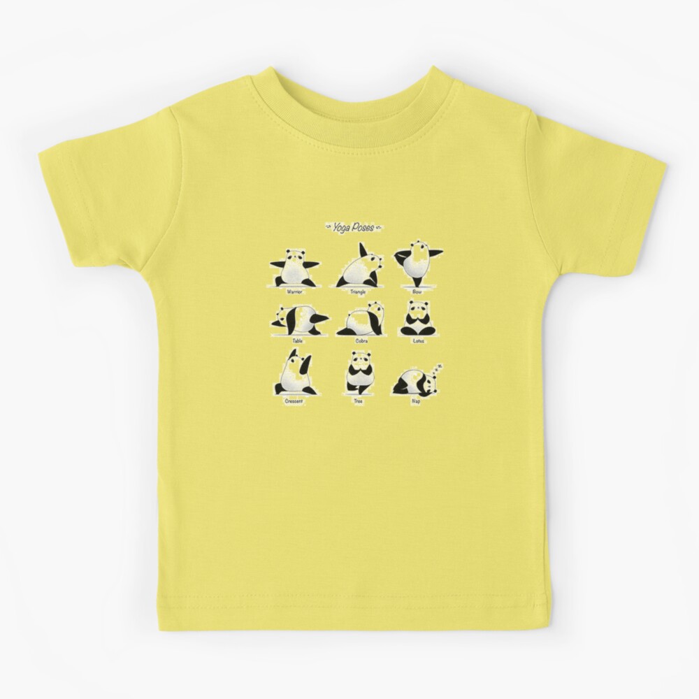Panda striking different Yoga poses Kids T-Shirt for Sale by MindChirp