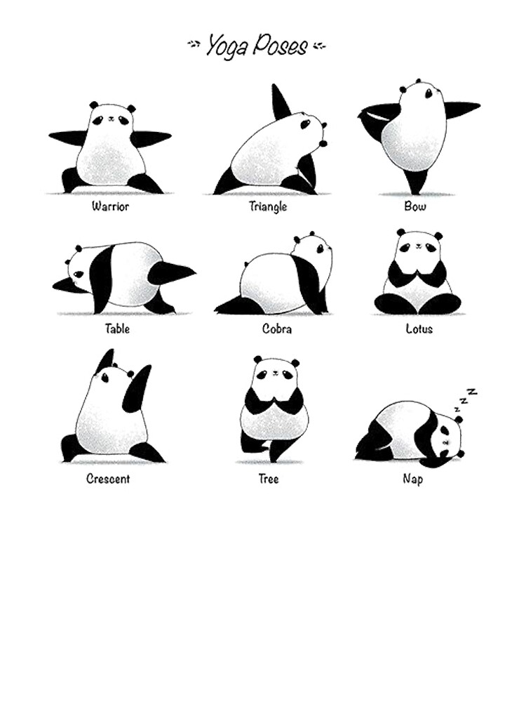 Panda striking different Yoga poses | Kids T-Shirt