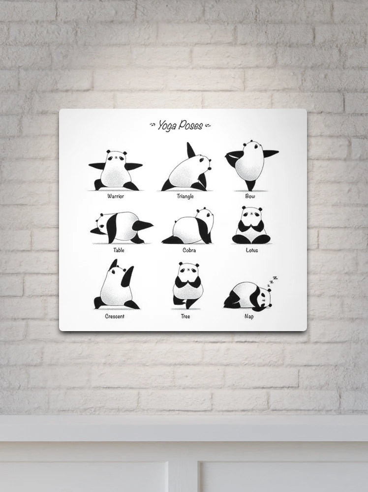 Yoga Poses Panda' Poster, picture, metal print, paint by Giovanni  Poccatutte