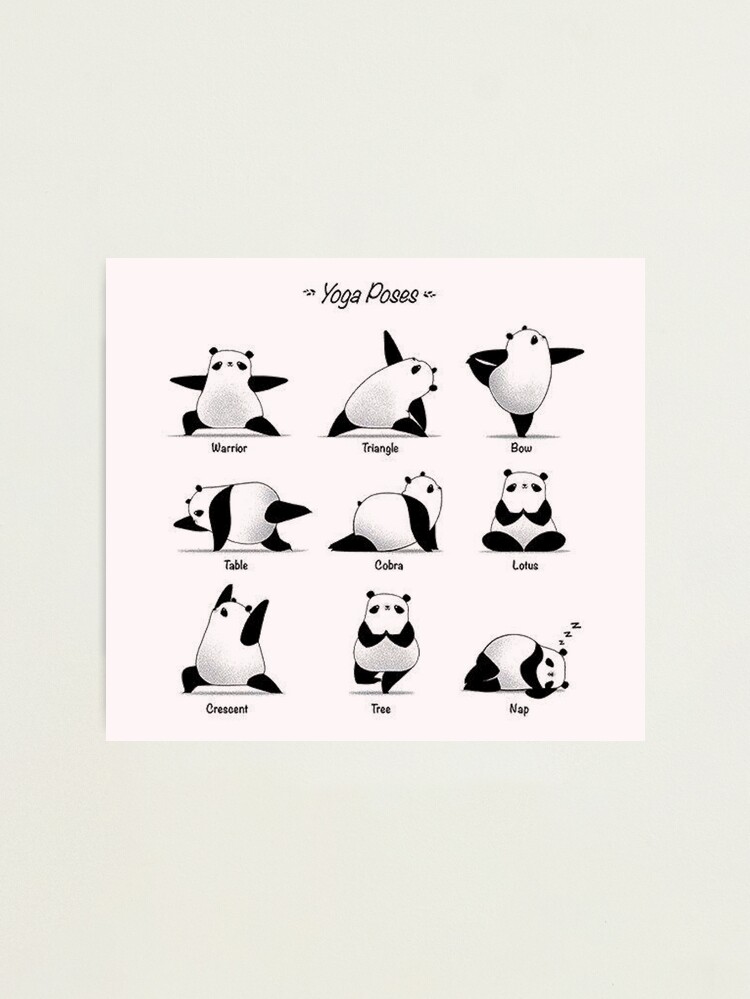 Funny Panda yoga postures Mixed Media by Norman W - Pixels Merch