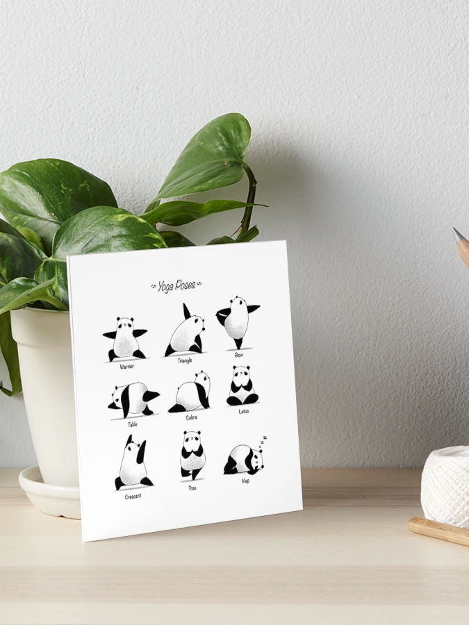 Panda striking different Yoga poses | Photographic Print