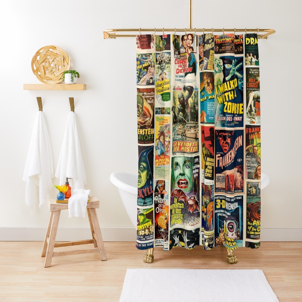 "Classic Horror Movie Poster Montage" Shower Curtain for Sale by artboy213 Redbubble