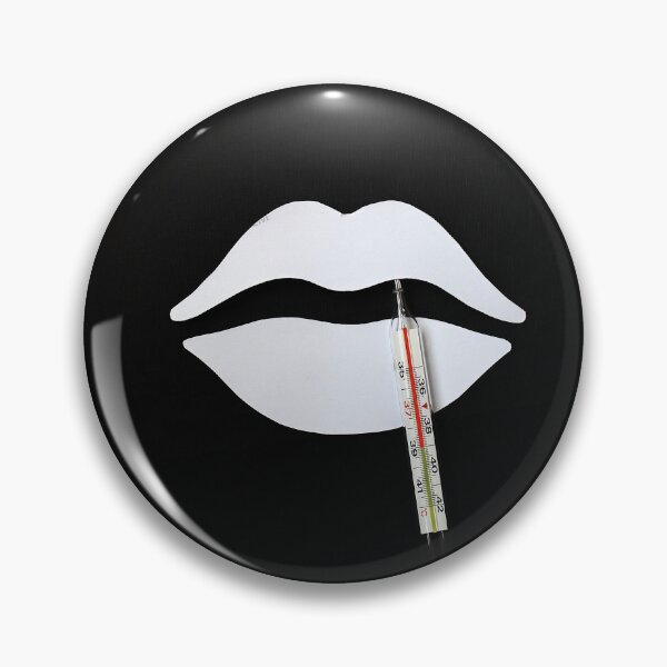 Item preview, a thermometer with a high temperature on a black background, in white lips, a harbinger of death designed and sold by vilma3000.