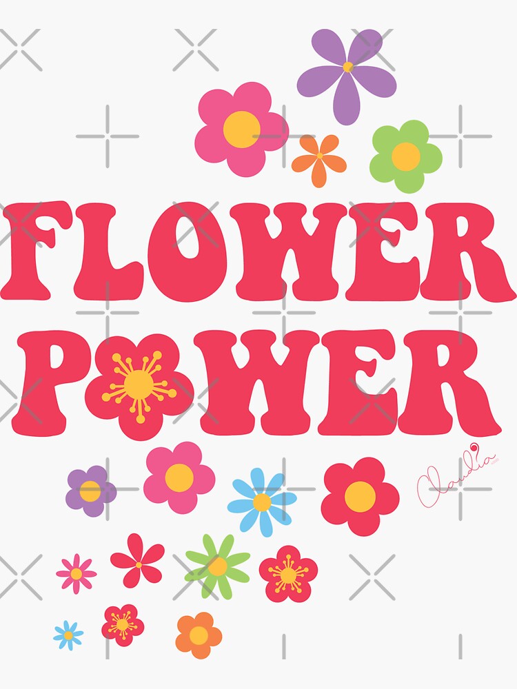 "Colorful Flower Power Seamless Pattern Print" Sticker for Sale by