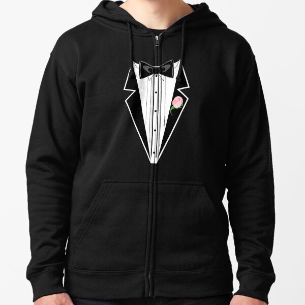 tuxedo zip up hoodie