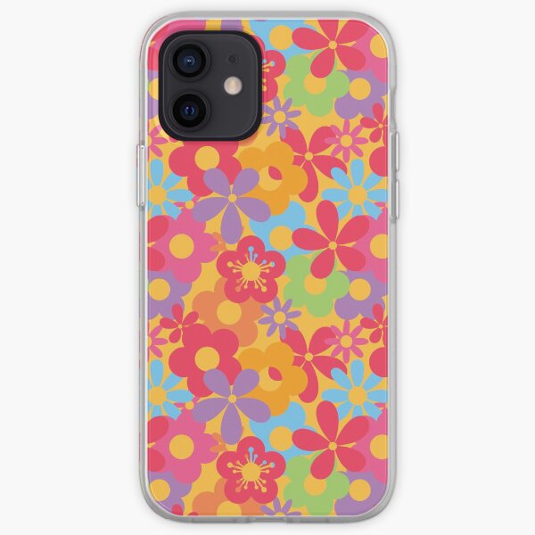 Colorful Flower Power Seamless Pattern Print iPhone Soft Case