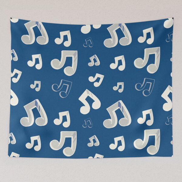Item preview, Dancing Cartoon Music Notes - Blue and White designed and sold by infinitetango.
