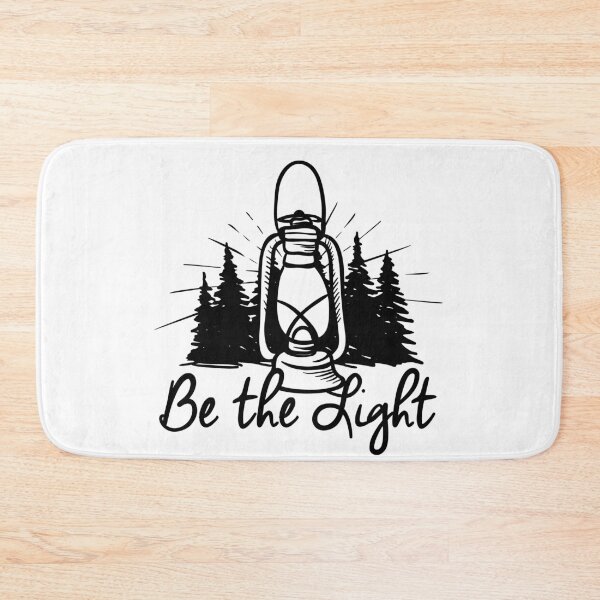 Item preview, BE THE LIGHT lantern positive Christian quote simple black designed and sold by move-mtns.
