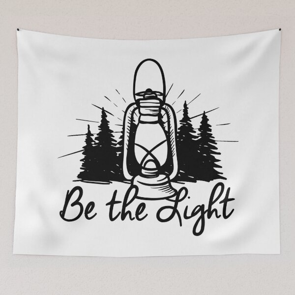 Item preview, BE THE LIGHT lantern positive Christian quote simple black designed and sold by move-mtns.