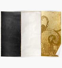Fashion Gold and Black Flag France Poster