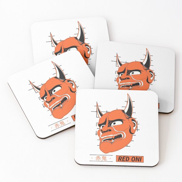 Item preview, Japanese Folklore Face Mask - Red Oni designed and sold by Crapt.