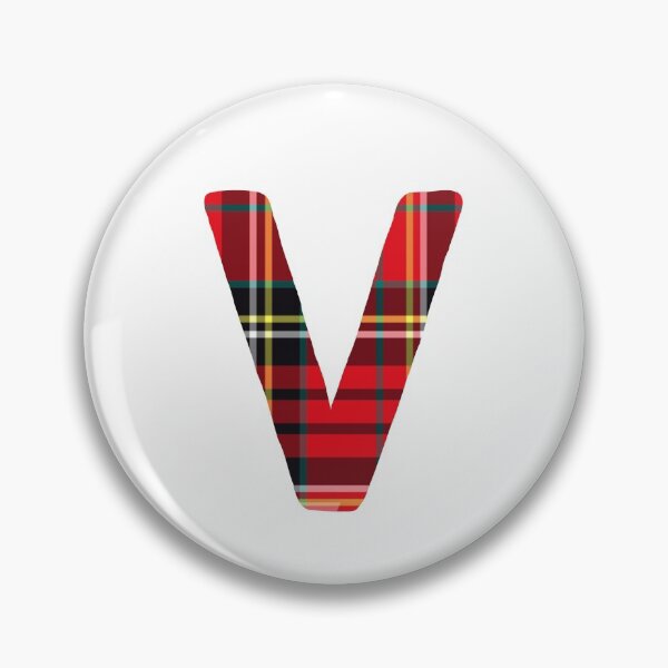 Item preview, Red Plaid Letter V designed and sold by Yviemakes.