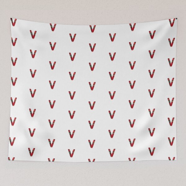Item preview, Red Plaid Letter V designed and sold by Yviemakes.