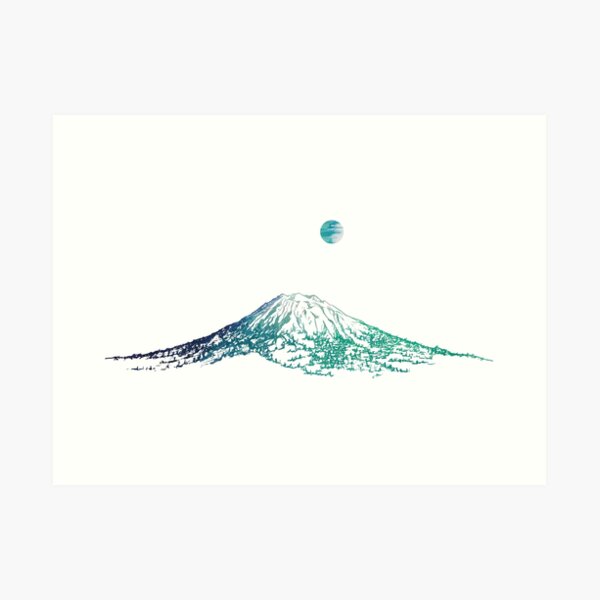 Mount Yotei in Moonlight Art Print