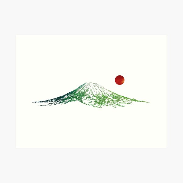 Mount Yotei in watercolour Art Print