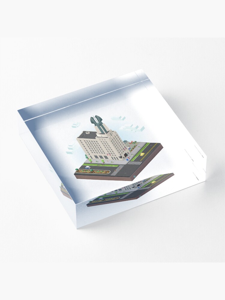 Alternate view of City Blocks: Times Square Building (Rochester, NY) Acrylic Block