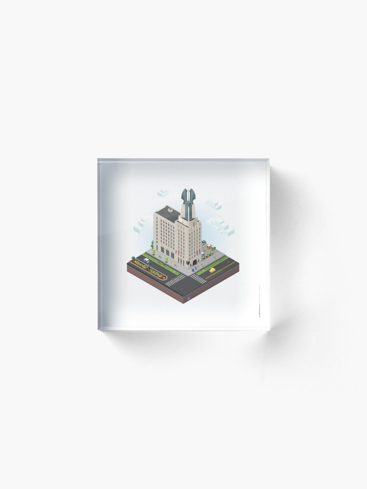 Alternate view of City Blocks: Times Square Building (Rochester, NY) Acrylic Block