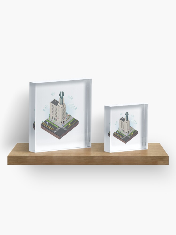 Alternate view of City Blocks: Times Square Building (Rochester, NY) Acrylic Block