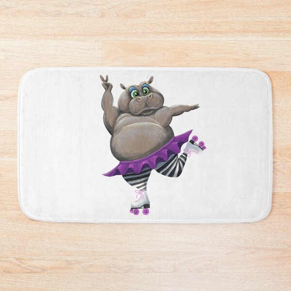 Item preview, Roller Skating Retro Hippo designed and sold by Zurickdesigns.
