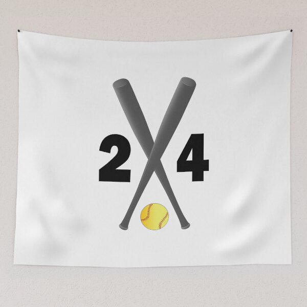 Item preview, Softball number 24 - twenty four with bats and ball designed and sold by AllShirts21.