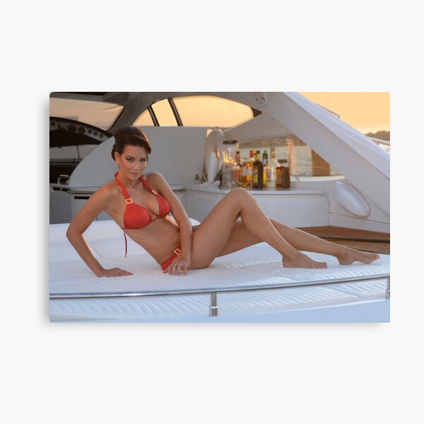 Item preview, Brazilian model sitting pretty at the deck of 62 ft. motor boat. designed and sold by Anton Oparin.