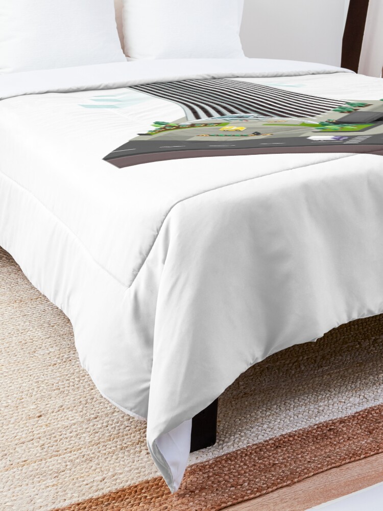 Alternate view of City Blocks: The Metropolitan Building (Rochester, NY) Comforter