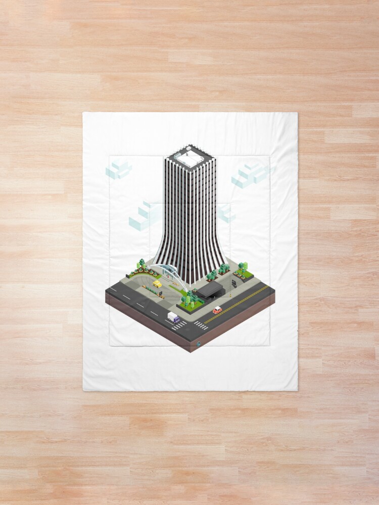 Alternate view of City Blocks: The Metropolitan Building (Rochester, NY) Comforter