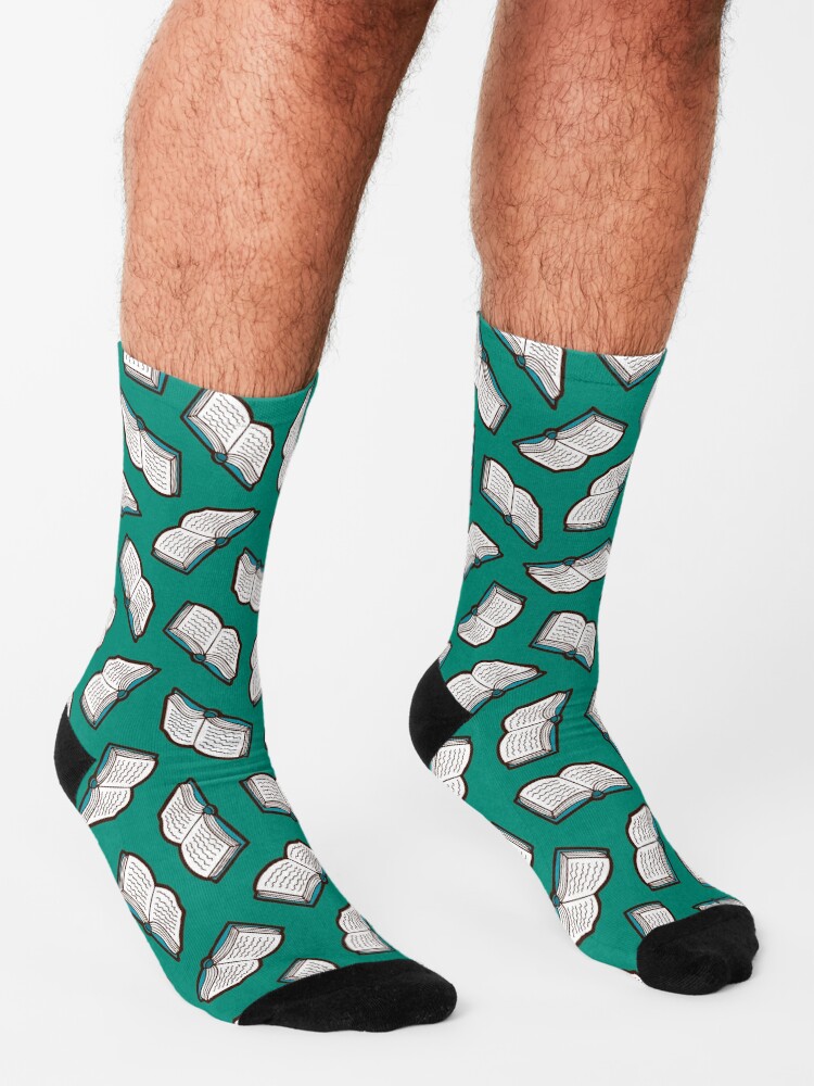 Alternate view of Bookish Reading Pattern in Jade Socks