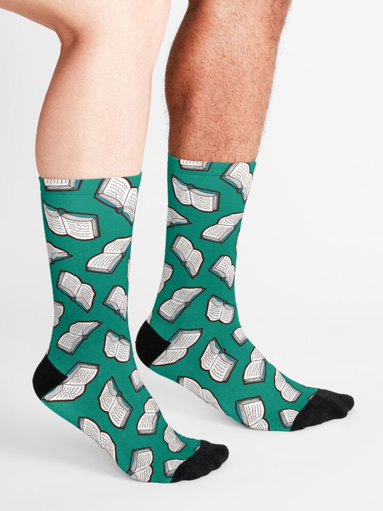 Alternate view of Bookish Reading Pattern in Jade Socks