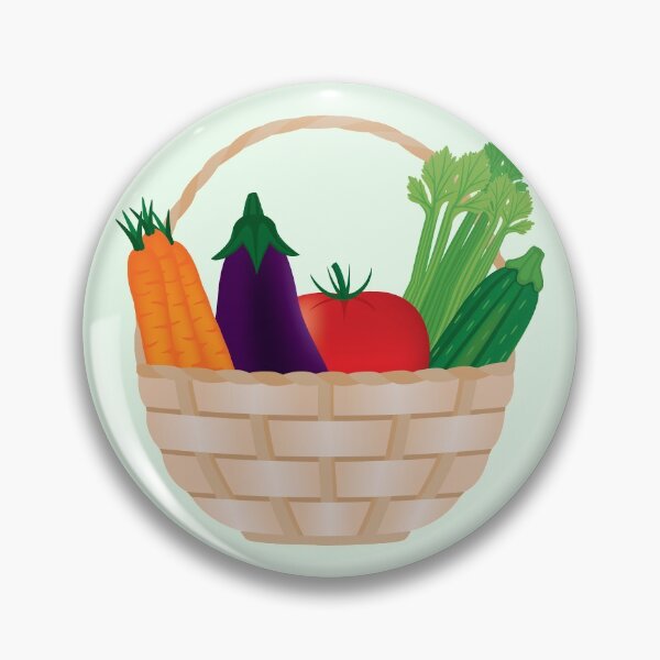 Item preview, Wicker Basket with Fresh Whole Vegetables designed and sold by tandaleah.