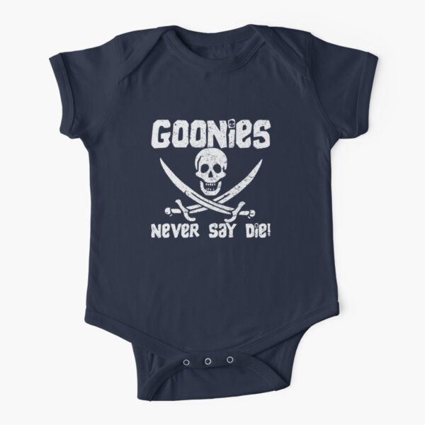 Goonies Never Say Die! Distressed Design For Men, Women, Kids Short Sleeve Baby One-Piece