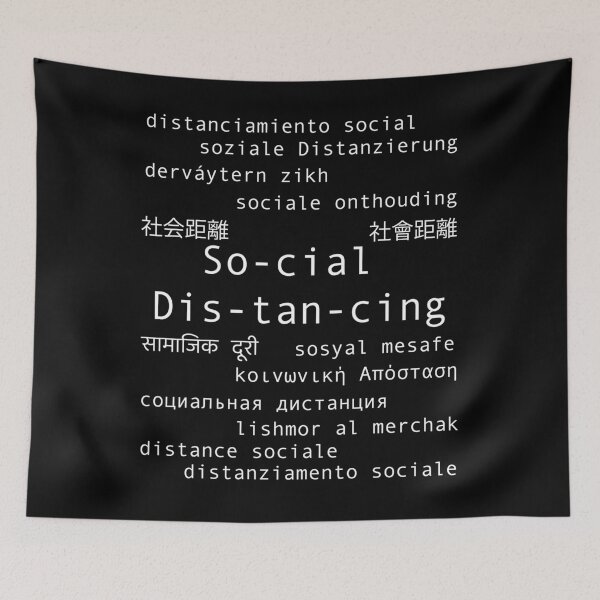 Item preview, Social Distancing International World Cloud designed and sold by tshirtfandom.