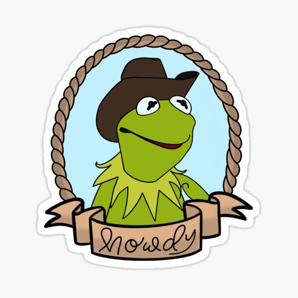 Howdy Kermit Sticker Sticker