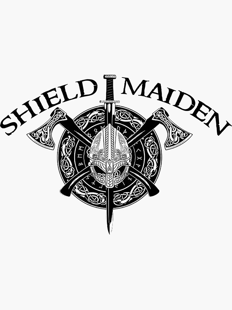 Thumbnail 3 of 3, Sticker, Shield Maiden designed and sold by Oneirica.