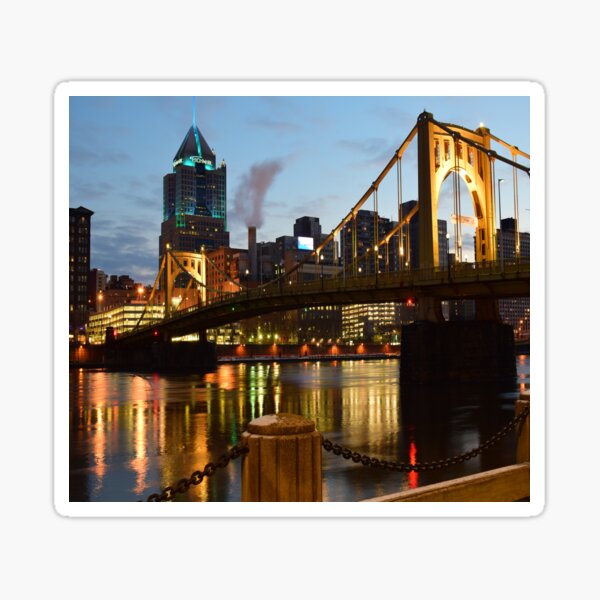 Mae Street Designs Clemente Carson Warhol Three Sisters vinyl sticker Pittsburgh Bridges Sticker or Magnet Pittsburgh sticker