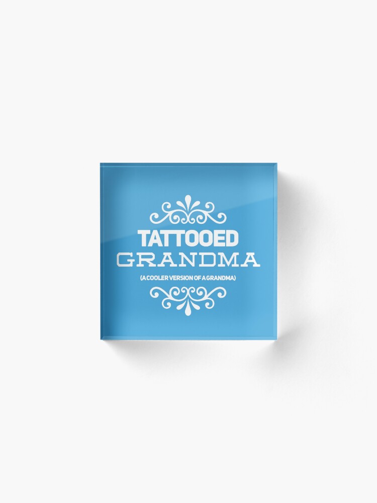 Alternate view of Tattooed Grandma Acrylic Block