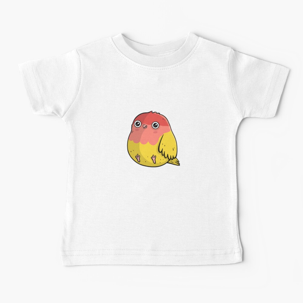 Cute Lutino Lovebird Chubby Bird Design Baby T-Shirt