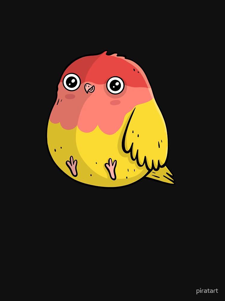 Cute Lutino Lovebird Chubby Bird Design by piratart