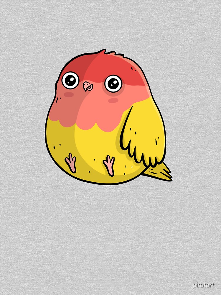 Cute Lutino Lovebird Chubby Bird Design by piratart