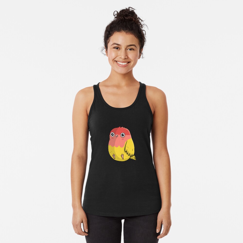 Cute Lutino Lovebird Chubby Bird Design Racerback Tank Top