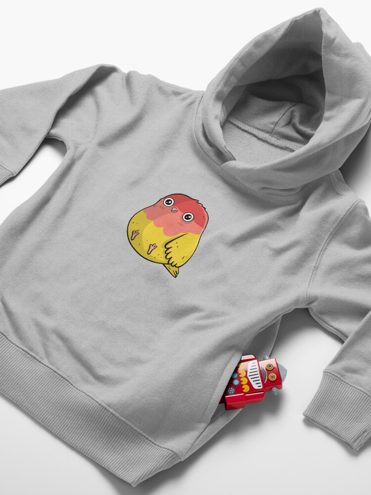 Alternate view of Cute Lutino Lovebird Chubby Bird Design Toddler Pullover Hoodie