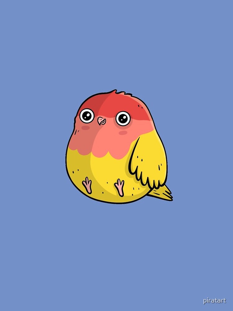 Cute Lutino Lovebird Chubby Bird Design by piratart