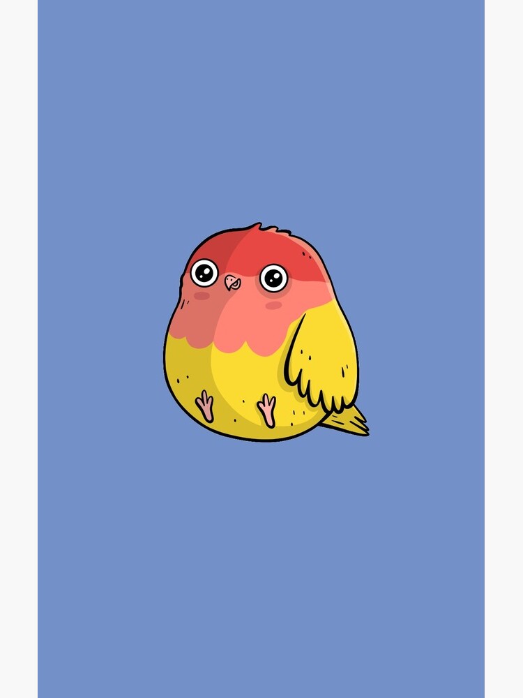 Cute Lutino Lovebird Chubby Bird Design by piratart