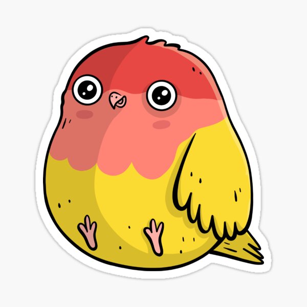 Cute Lutino Lovebird Chubby Bird Design Sticker