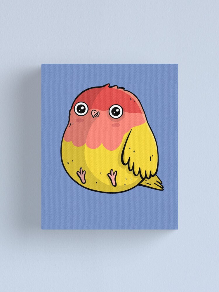 Alternate view of Cute Lutino Lovebird Chubby Bird Design Canvas Print