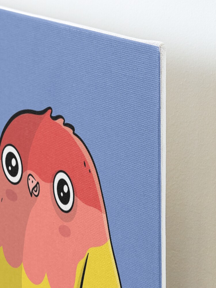 Alternate view of Cute Lutino Lovebird Chubby Bird Design Mounted Print