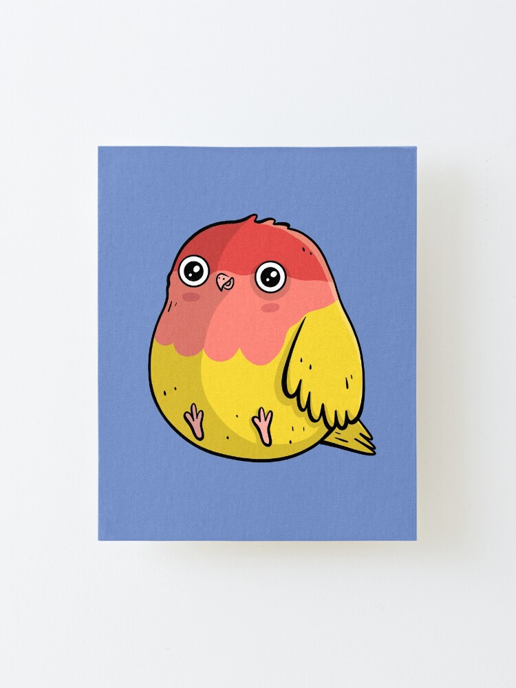 Alternate view of Cute Lutino Lovebird Chubby Bird Design Mounted Print