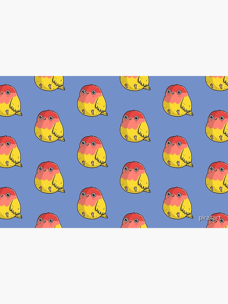 Cute Lutino Lovebird Chubby Bird Design by piratart