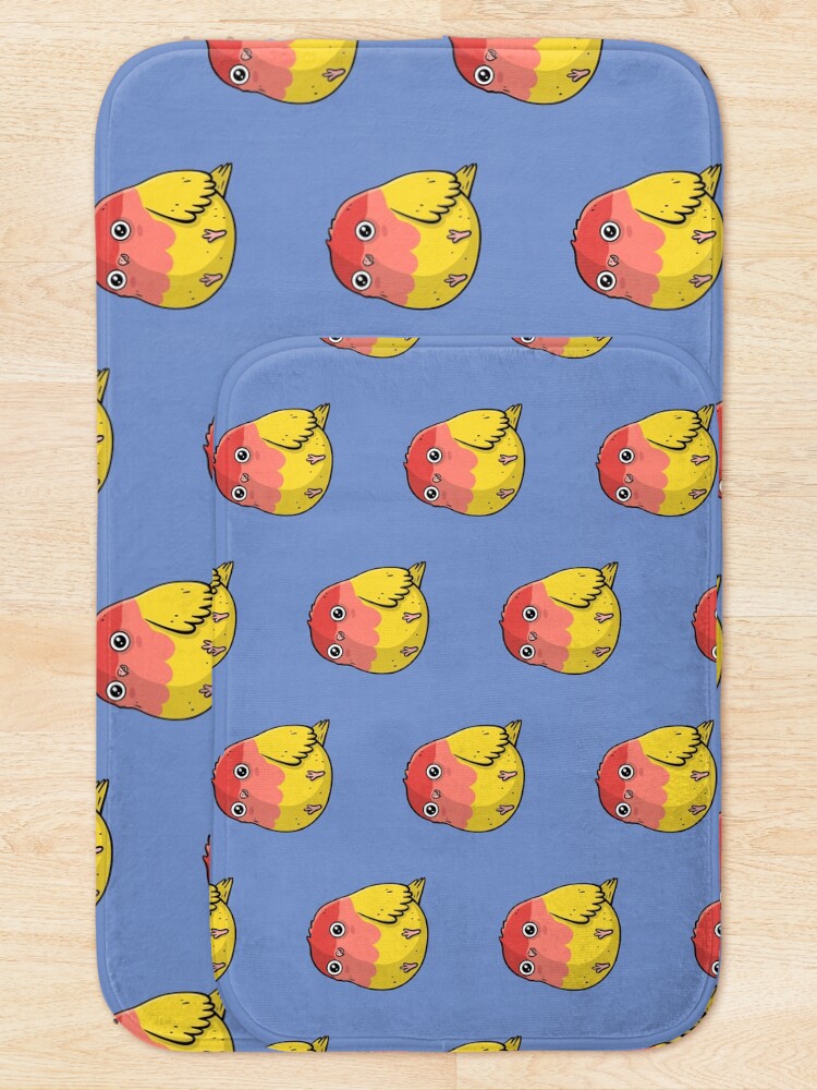 Alternate view of Cute Lutino Lovebird Chubby Bird Design Bath Mat
