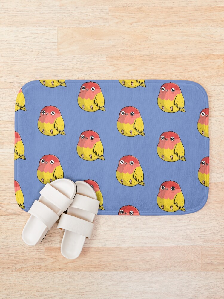 Alternate view of Cute Lutino Lovebird Chubby Bird Design Bath Mat